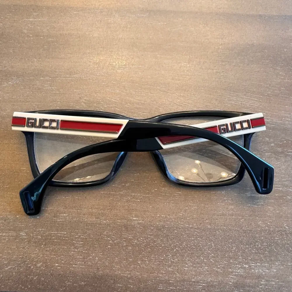 GUCCI GG0466OA Logo Plate Eye Glasses Frame Black 56□15 150 Men’s Designer Luxe